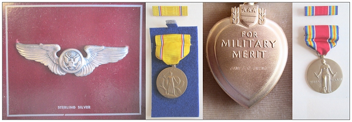 Owens' Wing, Medals and Purple Heart
